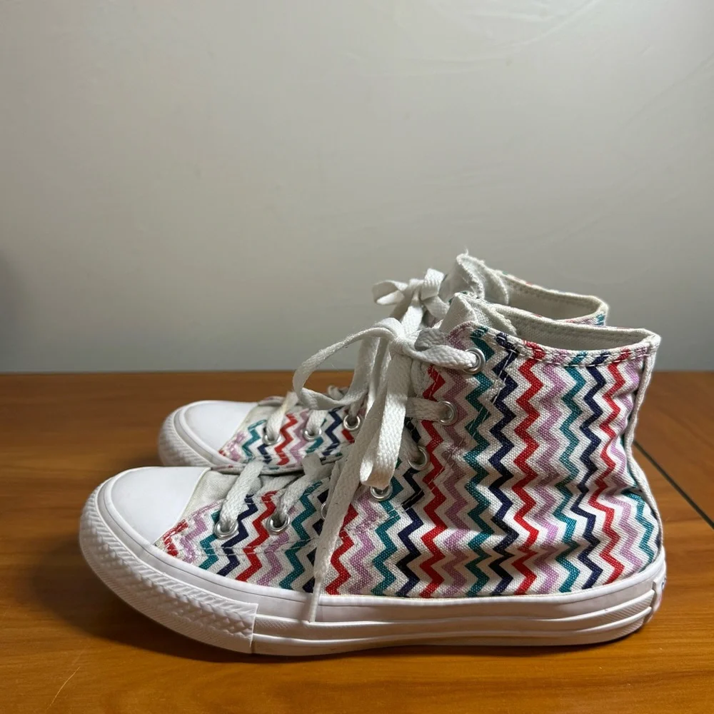 Converse Chuck Taylor All Star High Top Sneaker Colorful Chevron Geometric Girls